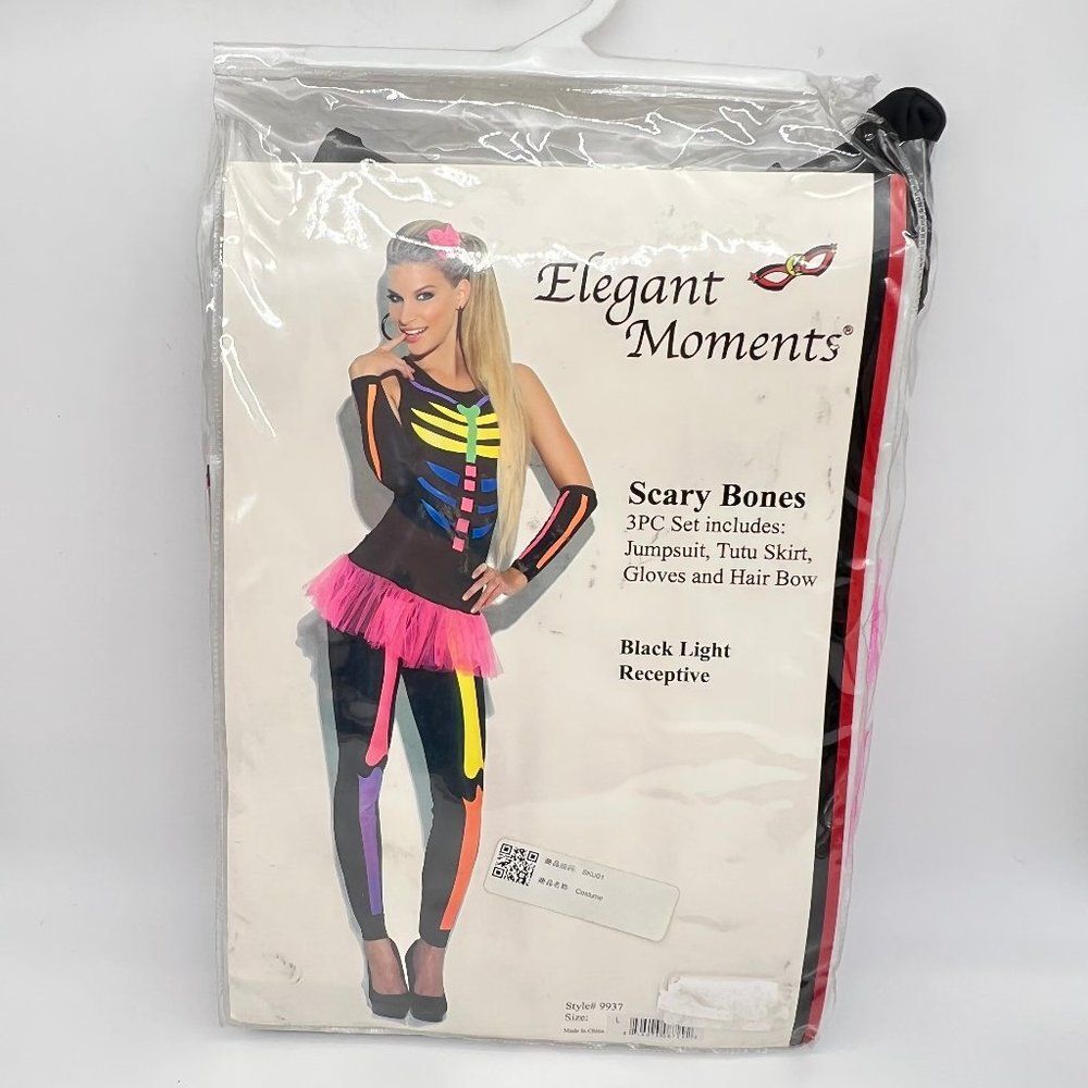 New Elegant Moments Scary Bones Costume - Size L